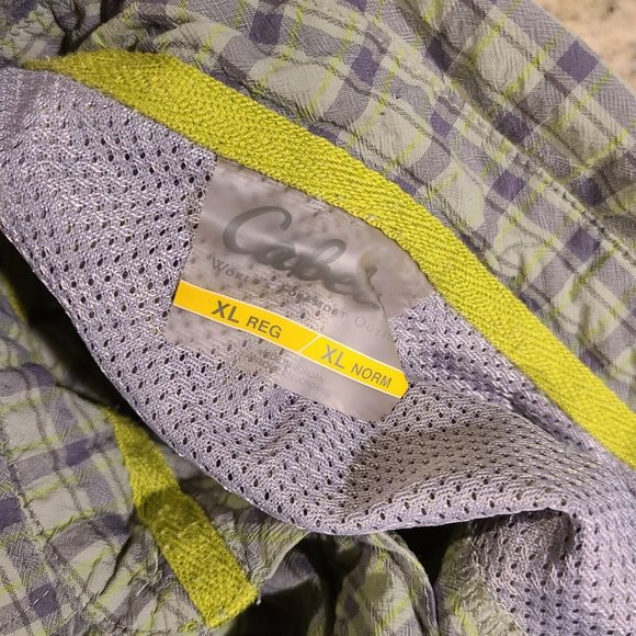 Cabela's Vented Fishing Button Shirt Men's XL Regular Plaid Green Long Sleeve - Picture 3 of 12